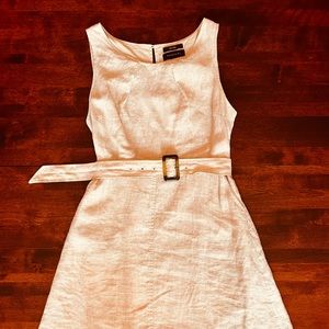 Tahari tan linen dress